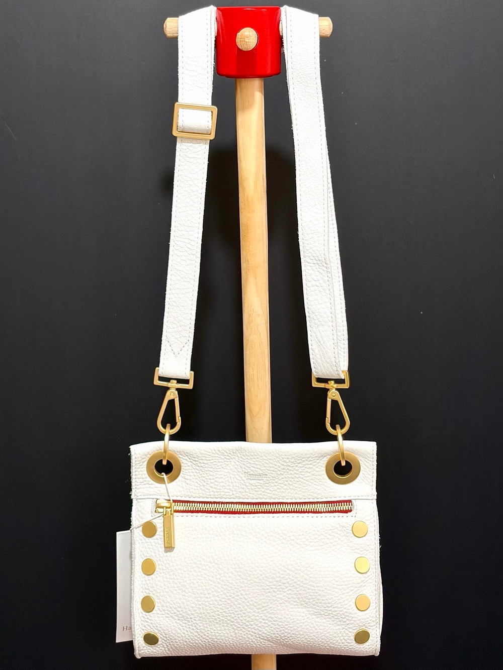 Hammitt Tony Small Leather Crossbody Bag in Ceramic White/Brushed Gold Hardware - Picture 3 of 12